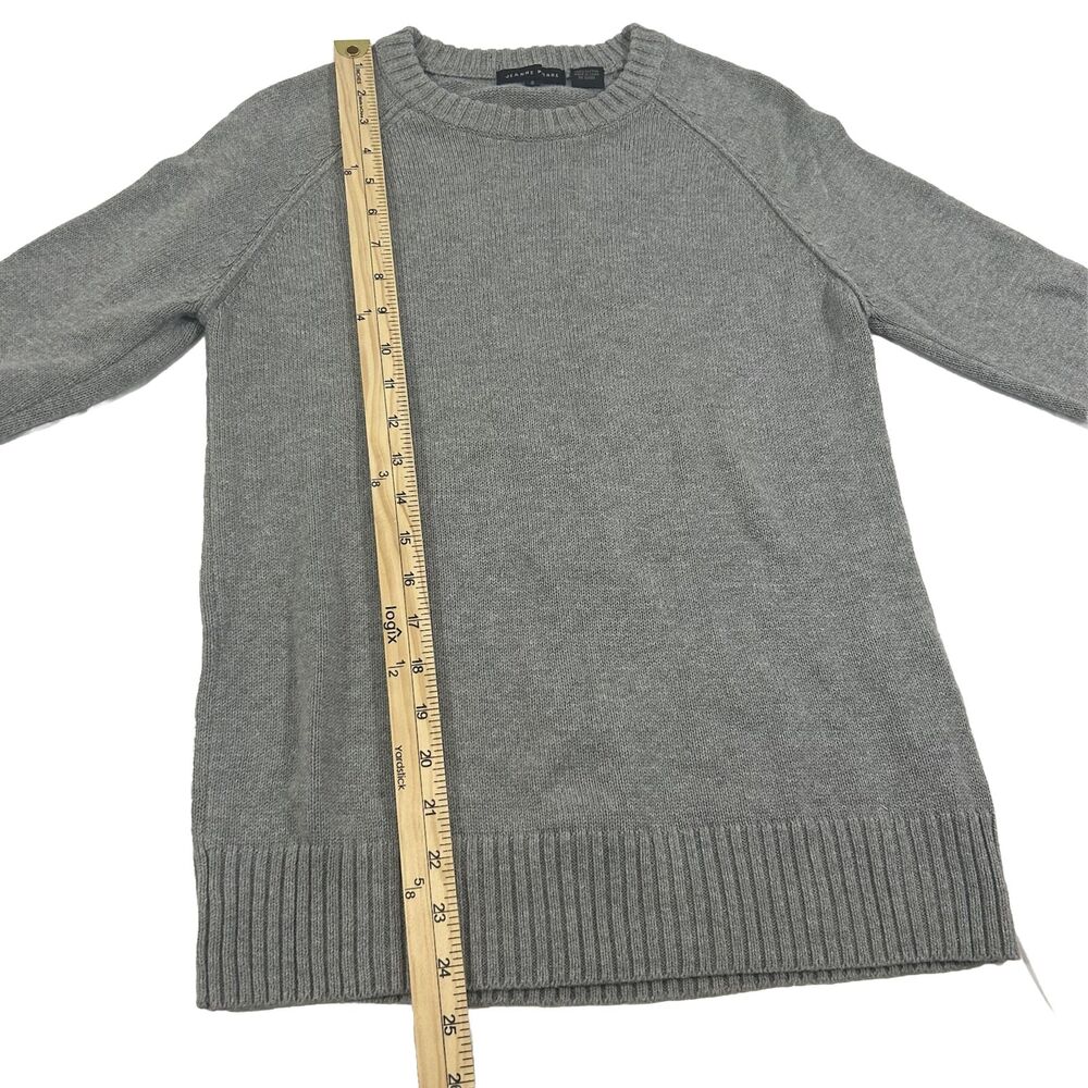 Jeanne Pierre Gray Crewneck Sweater Raglan Sleeve Rib Knit Trim Womens S - Picture 5 of 8